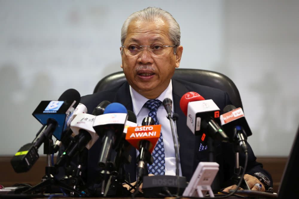 Federal Territories Minister Tan Sri Annuar Musa speaks during a press conference at Menara Seri Wilayah in Putrajaya October 1, 2020. — Picture by Yusof Mat Isa