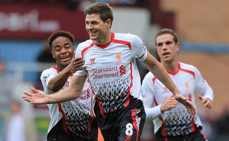 Steven Gerrard scored two penalties for Liverpool in their win at West Ham which took them back to the top of the Premier League. Pic: AP