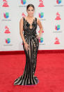 <p>Con escote, transparencias y brillos, la mexicana se coronó como una de las más sexis de los premios Grammy Latino 2017. </p>