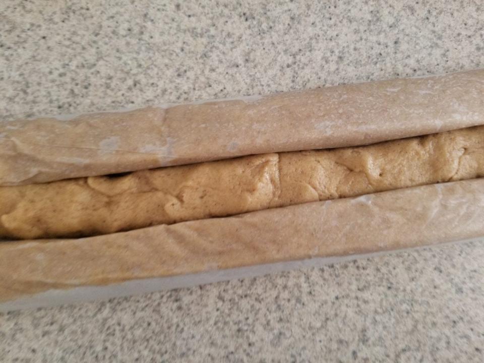 3 layers of dough for pumpkin spice snickerdoodles.