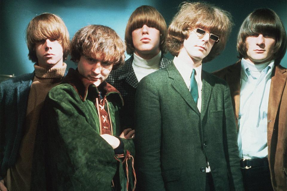 Pop group The Byrds (l to r): Chris Hillman; Dave Crosby; Mike Clark; Jim McGuinn; and Gene Clark.