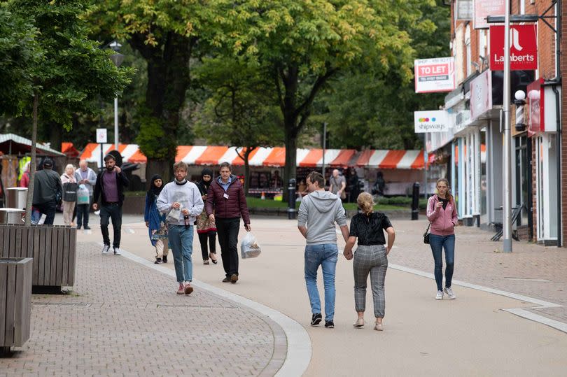 Photo of shoppers in Market Place Redditch