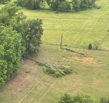 Downed power line photo courtesy of SWEPCO.