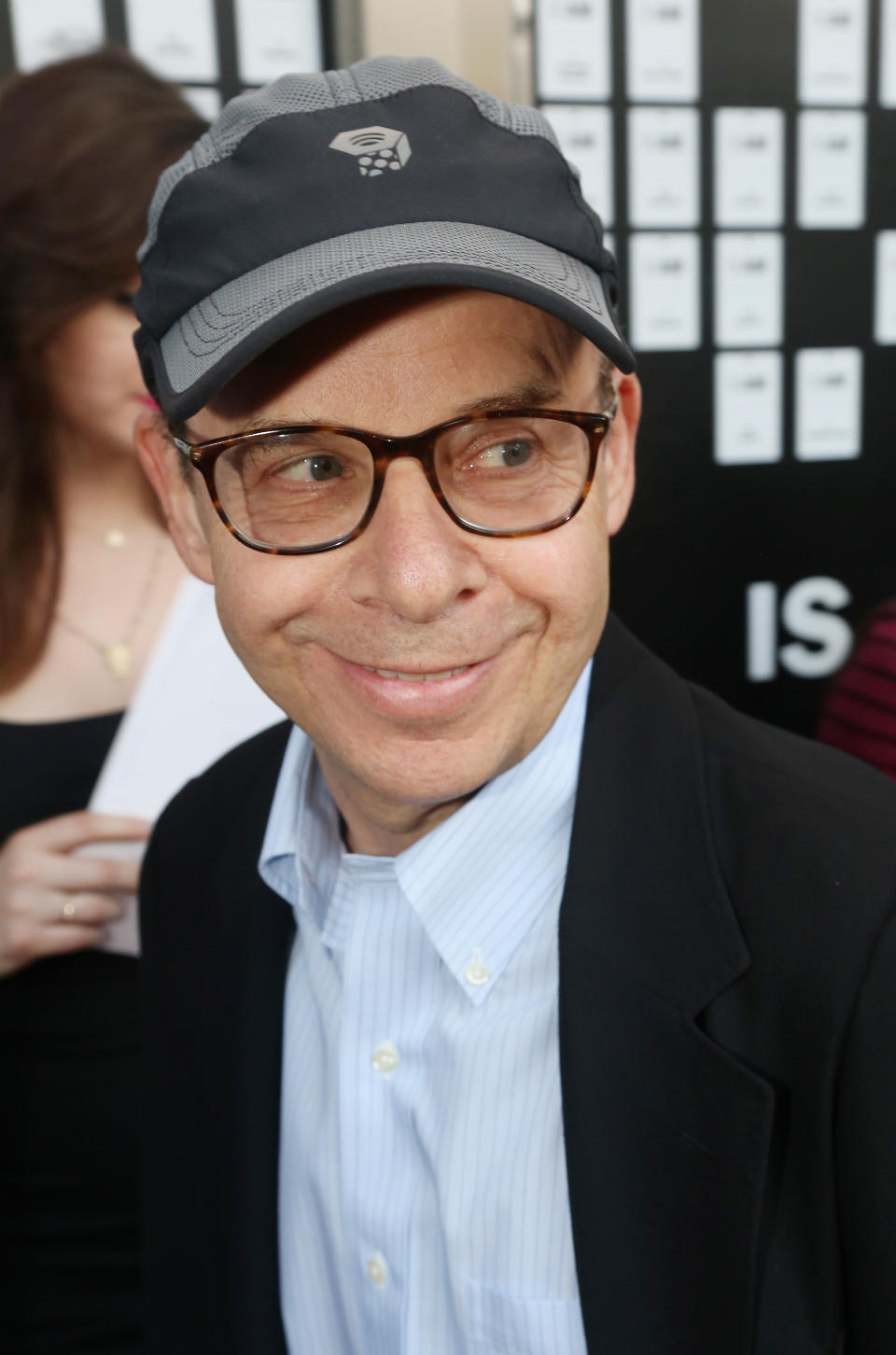 Rick Moranis poses at the opening night arrivals of "In & Of Itself" at The Daryl Roth Theatre on April 12, 2017 in New York City