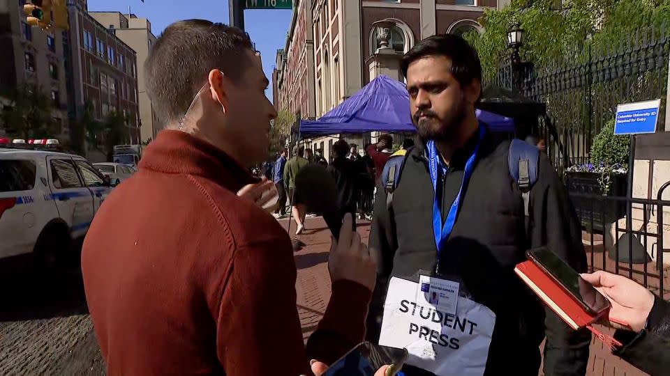 Meghnad Bose, 31, student journalist at Columbia University's Graduate School of Journalism, speaks with CNN’s Gabe Cohen. - CNN