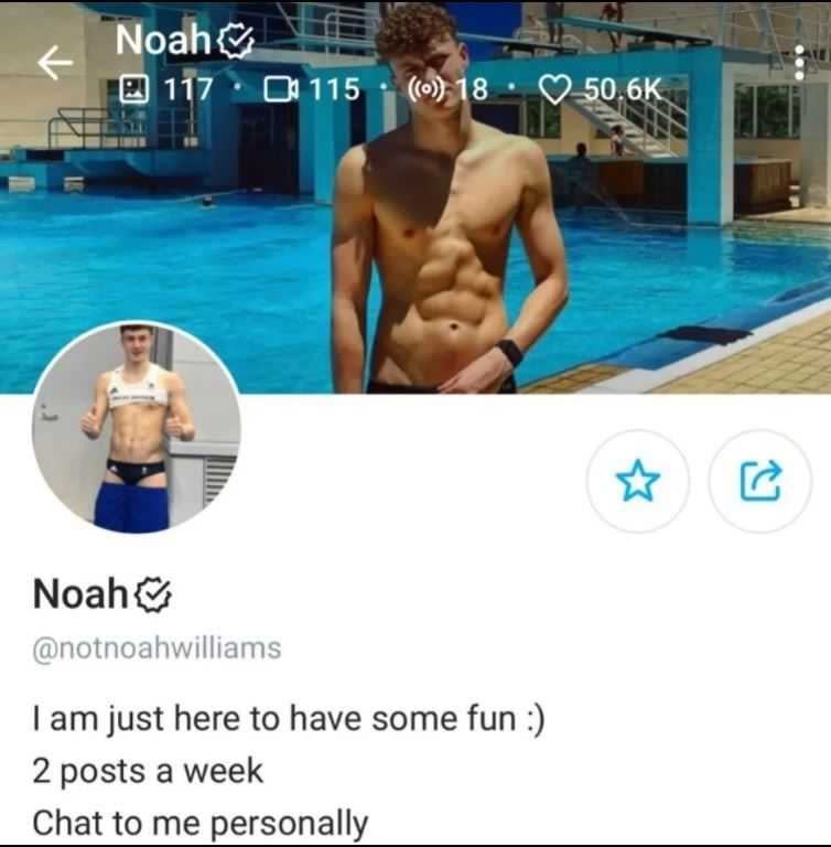 Noah Williams在OnlyFans網站上的粉絲專頁。（圖：OnlyFans網頁截圖）