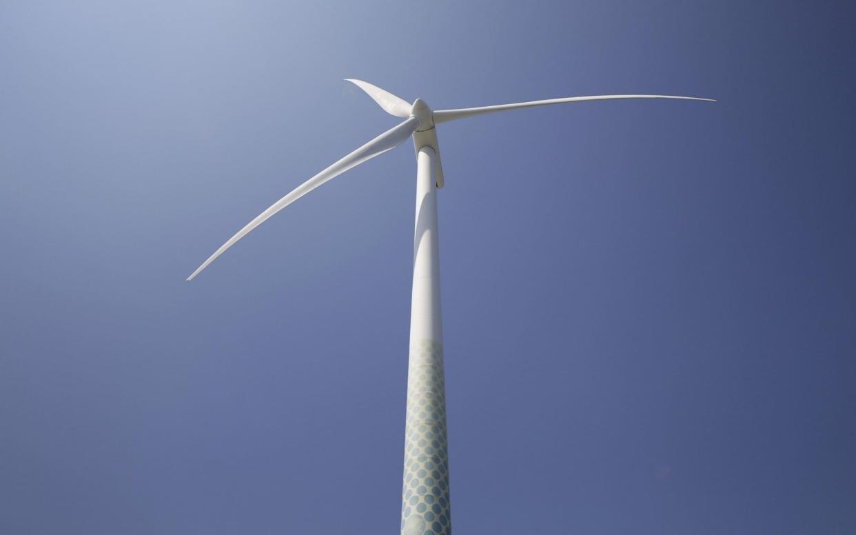 A wind turbine in Yokohama, Japan