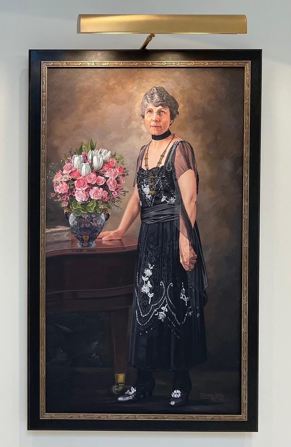 This portrait of first lady Florence Kling Harding hangs in the Warren Harding Presidential Library and Museum in Marion.