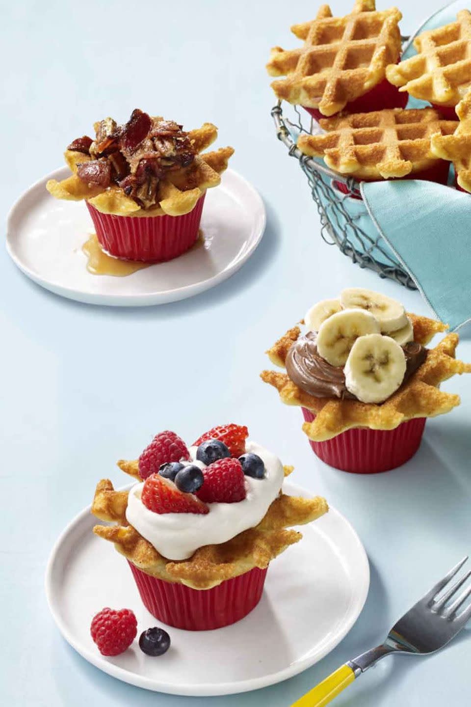 <p>So cupcakes aren't exactly brunch food, but when they're waffle-y, it seems like an exception can be made to that rule. </p><p><strong><em><a href="https://www.womansday.com/food-recipes/food-drinks/recipes/a57925/wafflecakes-recipe/" rel="nofollow noopener" target="_blank" data-ylk="slk:Get the Wafflecakes recipe.;elm:context_link;itc:0;sec:content-canvas" class="link ">Get the Wafflecakes recipe. </a></em></strong></p>