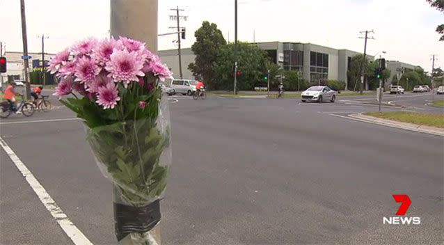 Flowers have been left at the Yarraville scene. Picture: 7 News