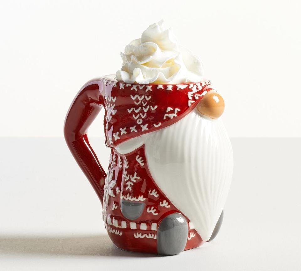 <p><a href="https://go.redirectingat.com?id=74968X1596630&url=https%3A%2F%2Fwww.potterybarn.com%2Fproducts%2Fsweater-gnome-mug%2F&sref=https%3A%2F%2Fwww.thepioneerwoman.com%2Fholidays-celebrations%2Fg41615916%2Fchristmas-mugs%2F" rel="nofollow noopener" target="_blank" data-ylk="slk:Shop Now;elm:context_link;itc:0;sec:content-canvas" class="link ">Shop Now</a></p><p>Sweater Gnome Shaped Ceramic Mug</p><p>potterybarn.com</p><p>$15.00</p><span class="copyright">Pottery Barn</span>