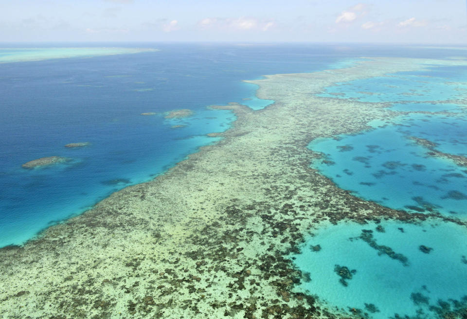 File photo shows the Great Barrier Reef in December 2017. Sir David Attenborough has criticised Australia's politicians over climate change inaction mentioning the reef.