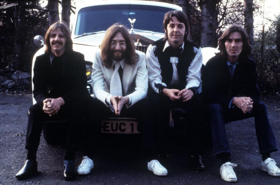 The Beatles during a photo session in Twickenham in 1969