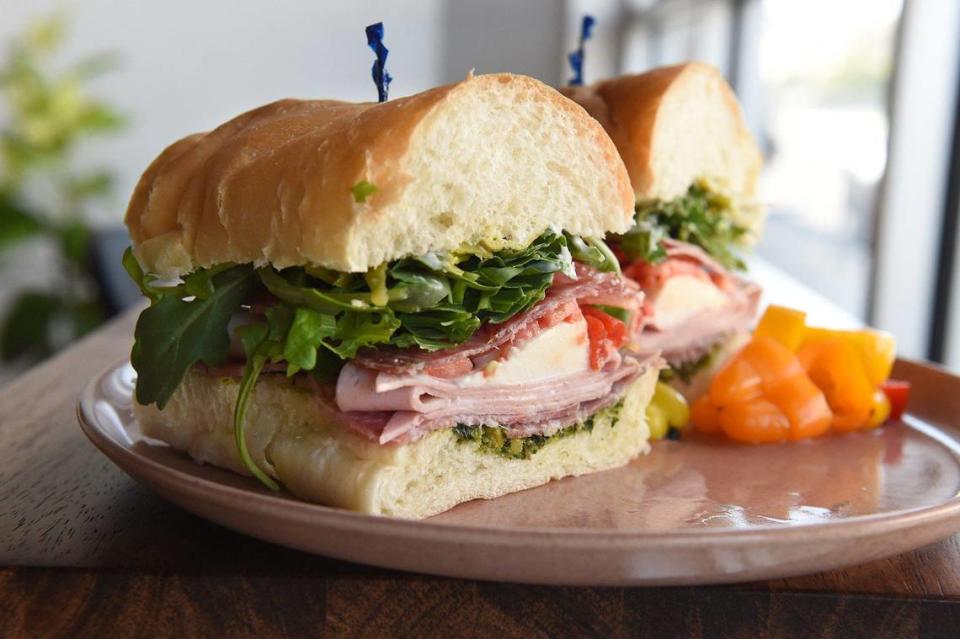 The Goodfellas sandwich at MOTO Delicatessen and Bodega, with mortadella, dry salami, soppressata and fresh mozzarella is pictured in this Fresno Bee file photo. JOHN WALKER/jwalker@fresnobee.com