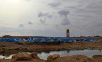 A camp where detained Islamic State group (IS) families are held in Ain Issa in northern Syria, seen on February 15, 2018