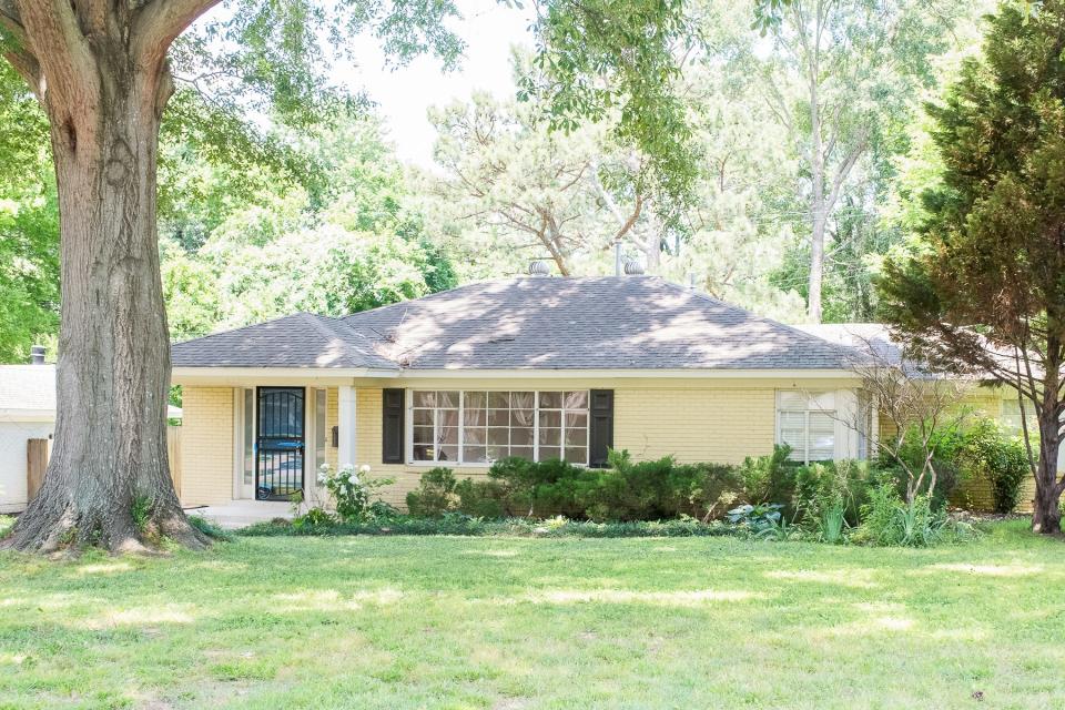 The front of the home in the Hilldale Gardens subdivision of East Memphis.