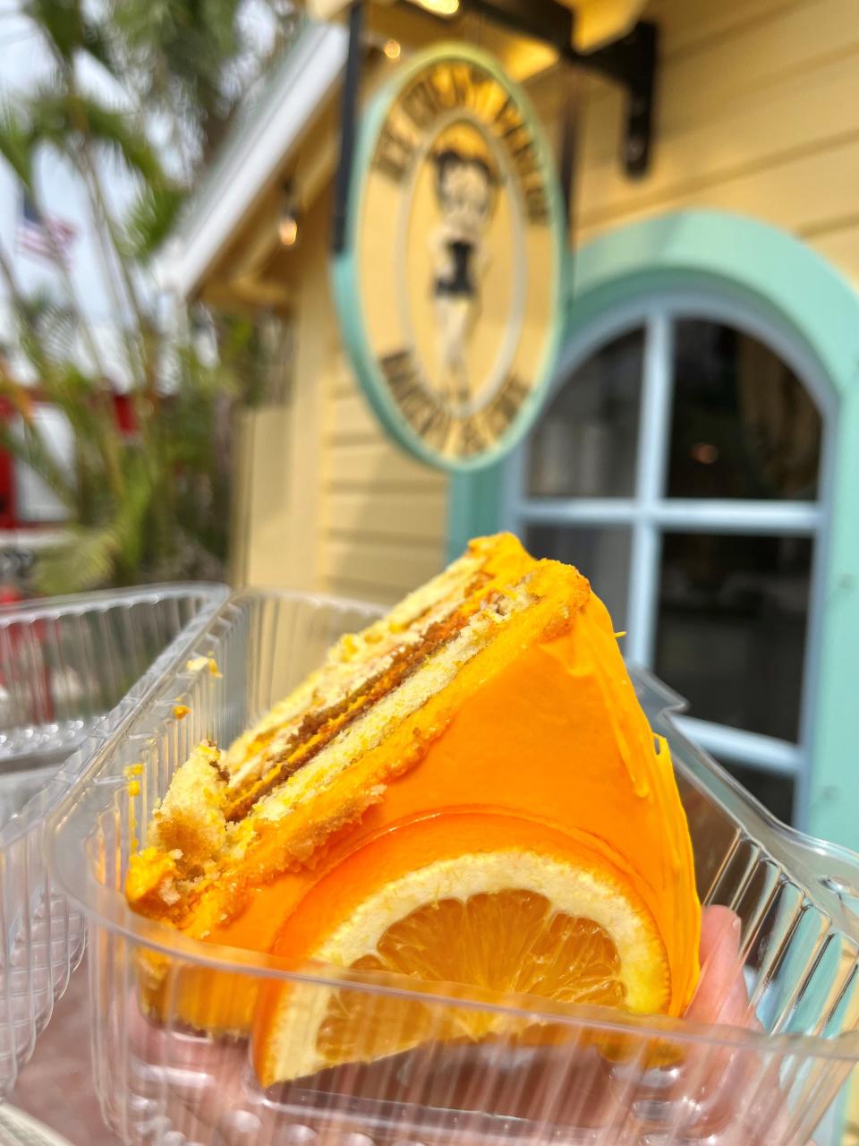 The orange crush cake is a best-seller at Boops By The Bubble Room on Captiva.
