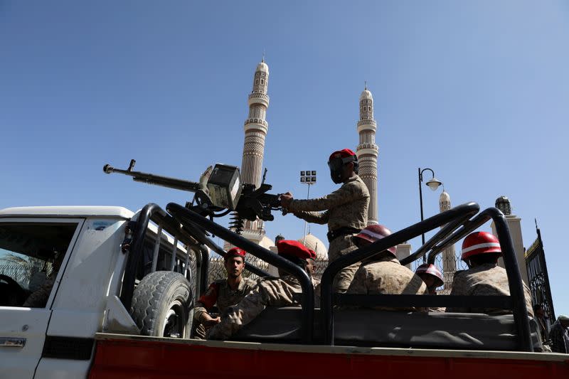 Funeral of Houthi fighters killed during recent fighting against government forces, in Sanaa