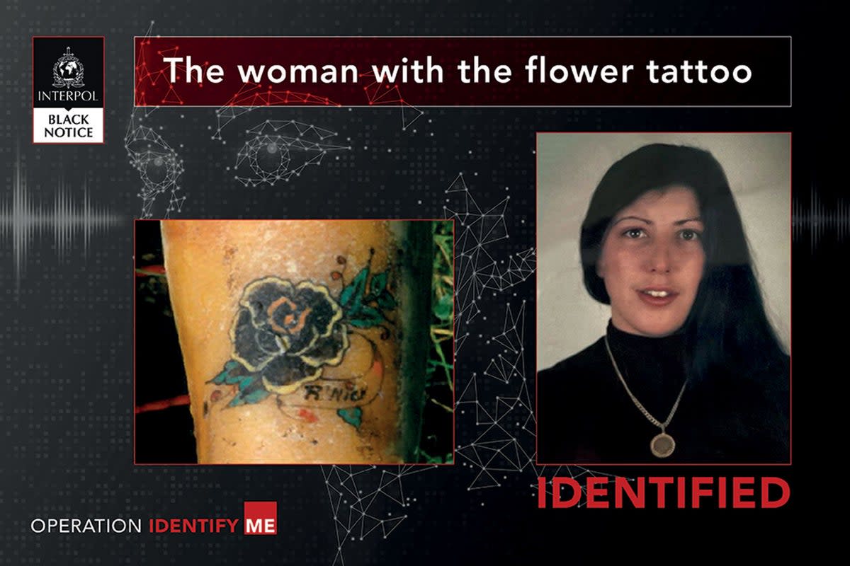 A murder victim dubbed ‘the woman with the flower tattoo’ has been identified as Rita Roberts (PA Media)