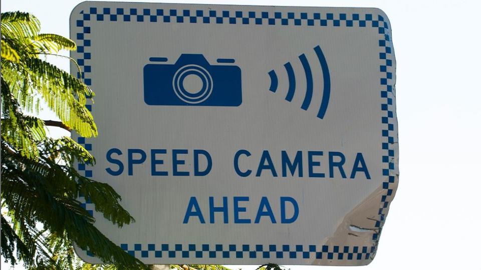 Picture is of one of the signs which are used in NSW to alert motorists of upcoming speed cameras.