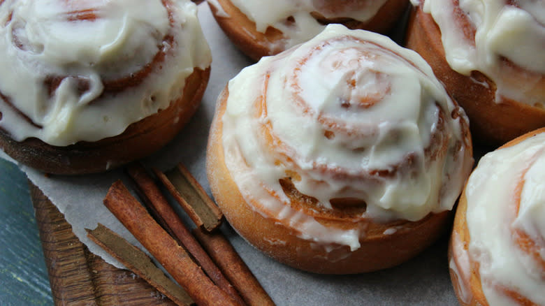 Cinnamon rolls with icing