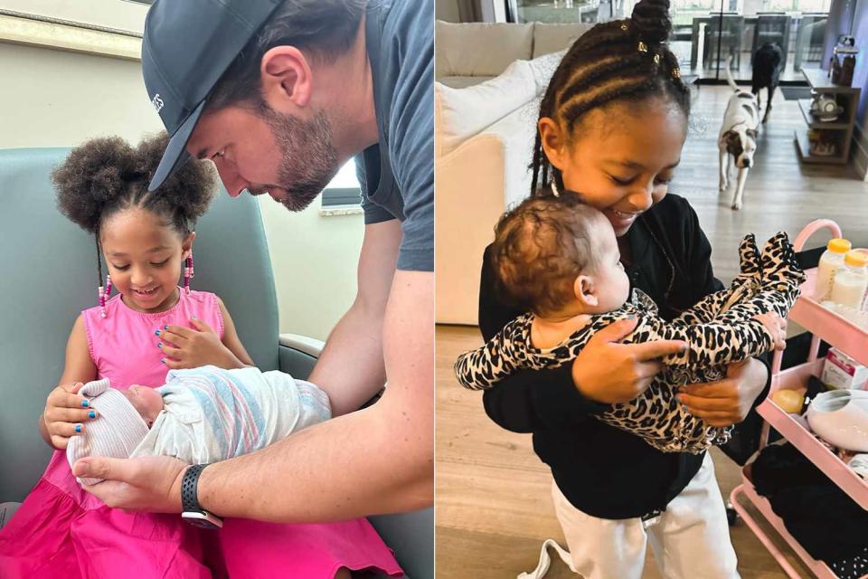 <p>Courtesy of Alexis Ohanian</p> Alexis Ohanian and daughters Adira and Olympia (left), Olympia holding little sister Adira