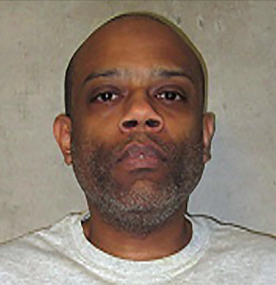 FILE - This undated photo provided by the Oklahoma Department of Corrections shows Donald Anthony Grant. A federal appeals court in Denver has rejected a request from two Oklahoma death row inmates Grant and Gilbert Postelleto temporarily halt their upcoming lethal injections. A three-judge panel of the 10th U.S. Circuit Court of Appeals denied the inmates' motion in a ruling on Monday, Jan. 24, 2022. (Oklahoma Department of Corrections via AP, File)