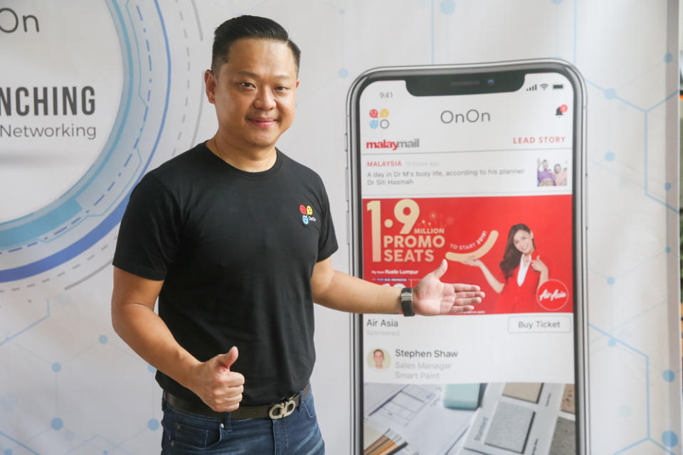 Founder of OnOn Tech Sdn Bhd Sanny Chin speaks to Malay Mail in Sepang October 21, 2019. — Picture by Choo Choy May