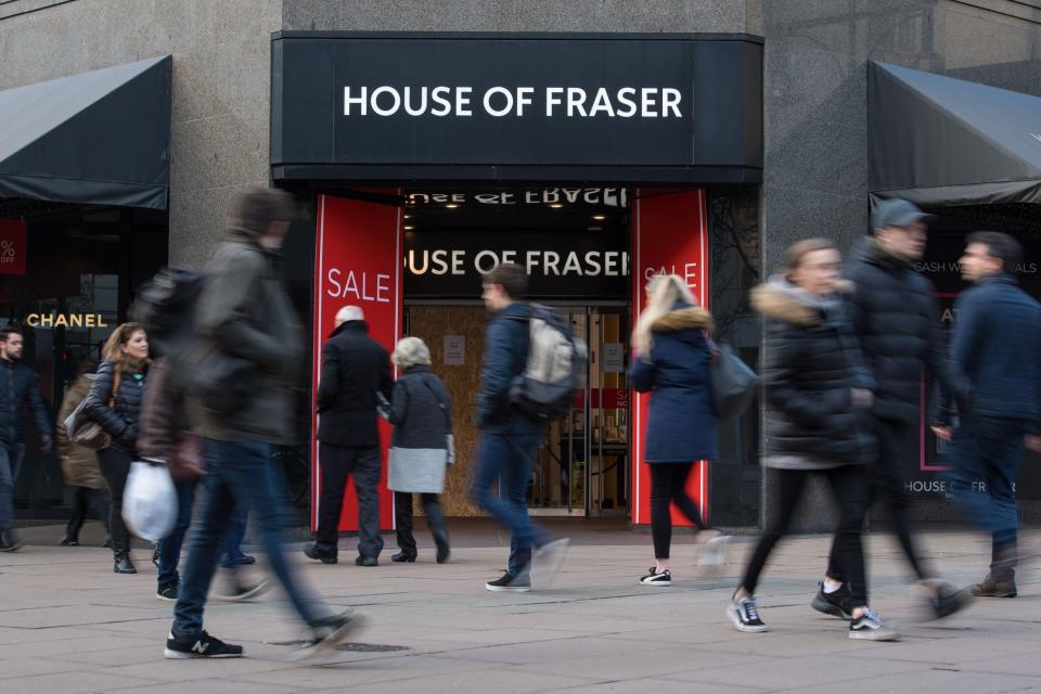 House of Fraser: online orders that have not already been posted were cancelled: PA