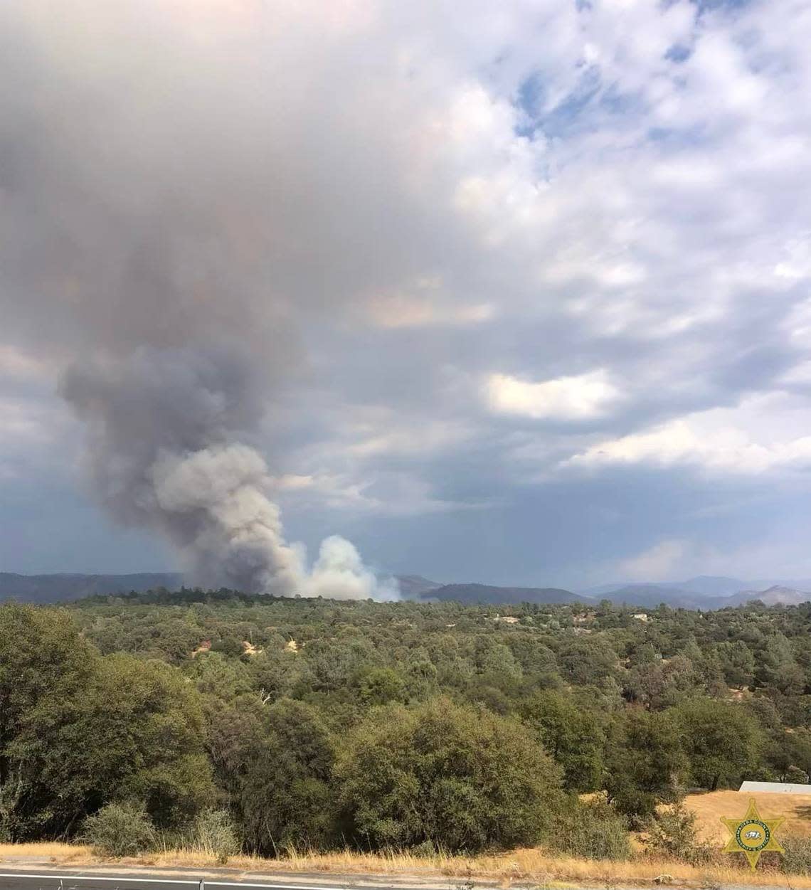 A photo of the Fork Fire, shared by the Madera County Sheriff’s Office around 4:45 p.m. Sept. 7, 2022. Madera County Sheriff's Office /Special to The Bee