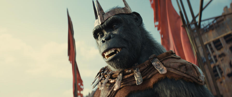 Proximus Caesar (played by Kevin Durand) in 20th Century Studios' KINGDOM OF THE PLANET OF THE APES. Photo courtesy of 20th Century Studios. Â© 2023 20th Century Studios. All Rights Reserved.