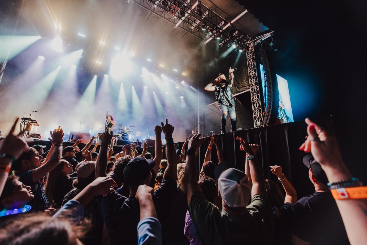 Skillet performs at last summer's Alive Music Festival. Skillet is among the headliners at this week's Alive festival, an annual faith-focused event at Atwood Lake Park.