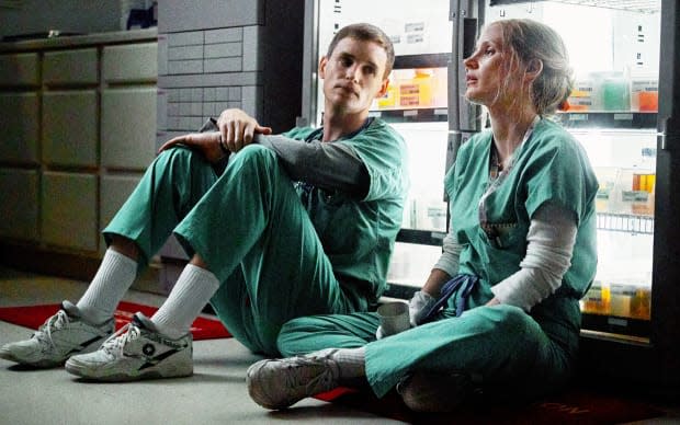 Eddie Redmayne and Jessica Chastain in "The Good Nurse"<p>JoJo Whilden / Netflix</p>