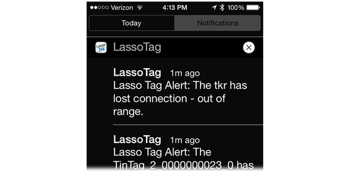 Bluetooth tracking app alert messages