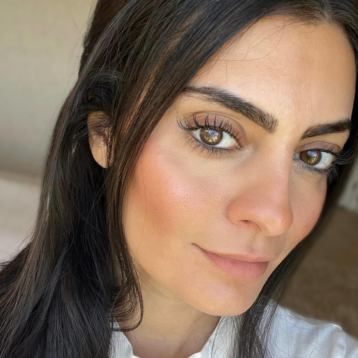  I layered the Supergoop SPF tint underneath a cream bronzer and blush. (Courtesy Michelle Rostamian)