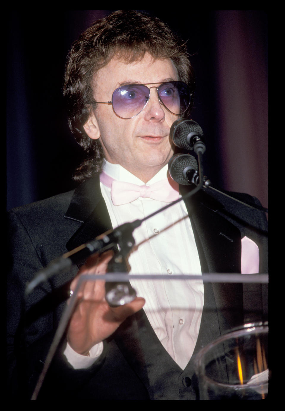 Phil Spector photographed during the Rock and Roll Hall of Fame induction ceremony in 1989. (Photo by KMazur/WireImage)