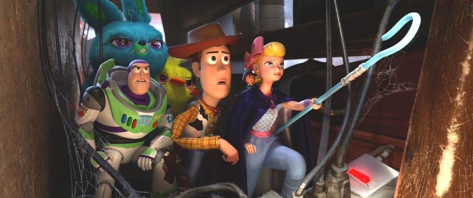 buzz lightyear, woody, little bo peep, toy story 4