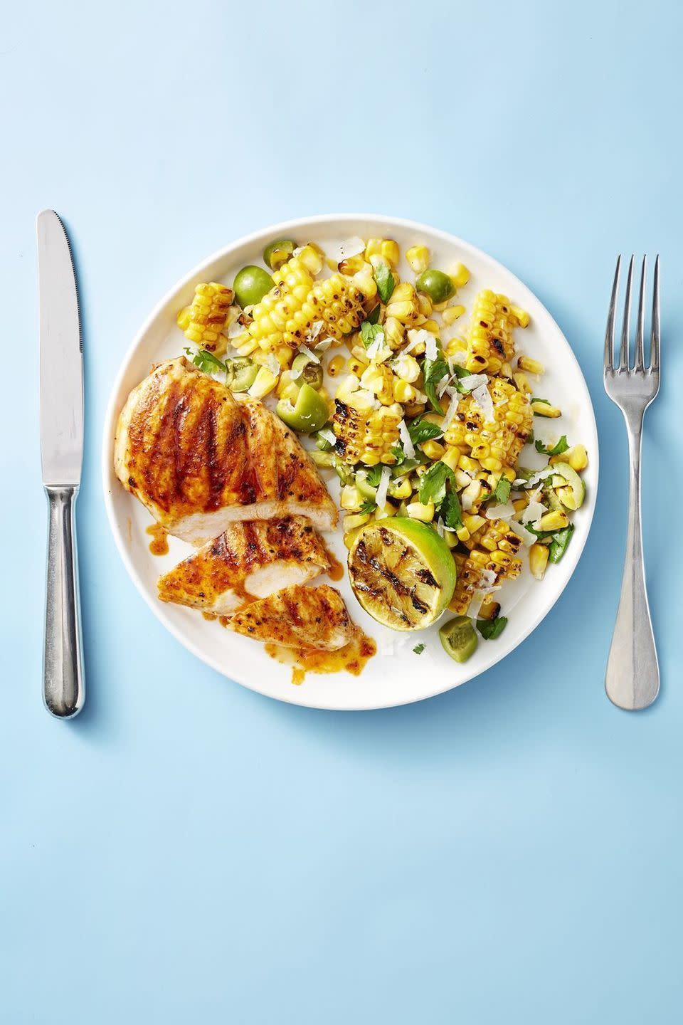 Grilled Chicken Eith Smoky Corn Salad