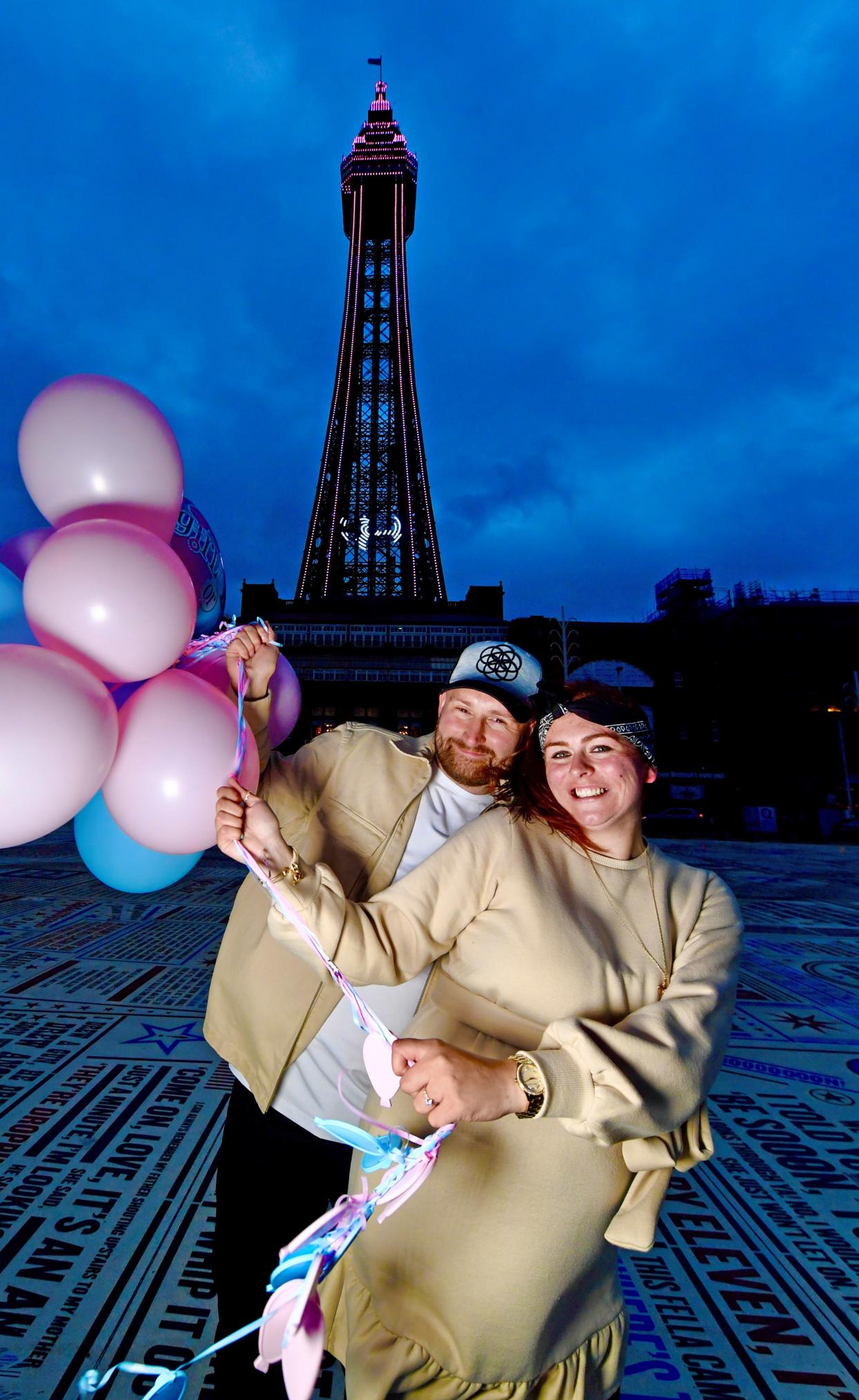 The happy couple after finding out the gender of their baby (Dave Nelson/Visit Blackpool/PA)