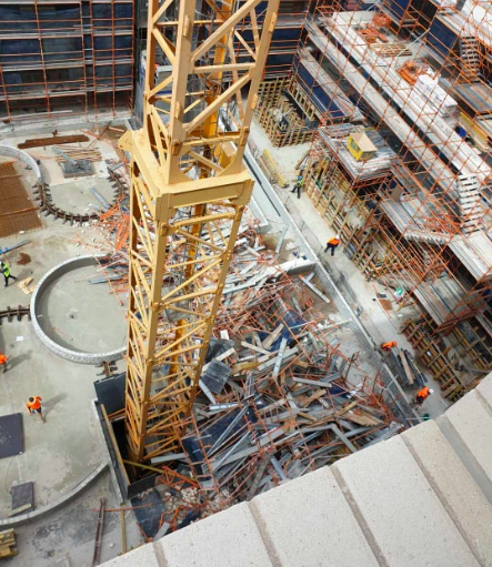 A view of the fallen scaffolding from above. Source: Supplied