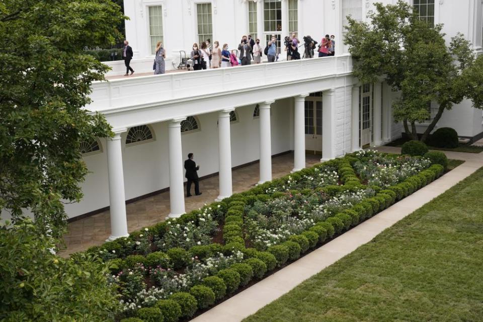 ‘Insipid classical collage’ … the restored Rose Garden, overseen by First Lady Melania Trump.