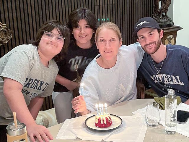 <p>Celine Dion Instagram</p> Céline Dion with her three sons, twins Eddy and Nelson, 12, and René-Charles, 22.