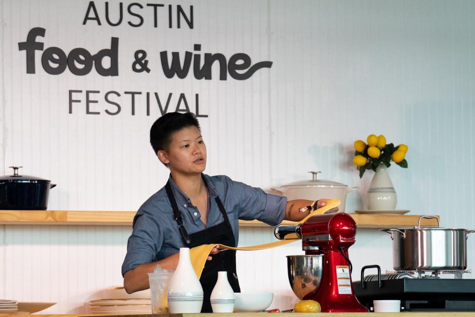 Jo Chan, seen here giving a cooking demonstration at the 2022 Austin Food & Wine Festival, will be executive chef and partner at French restaurant Bureau de Poste in the forthcoming Tiny Grocer in Hyde Park.