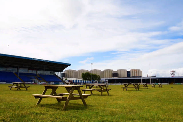 A beer garden thought to be the biggest in Britain is being set up