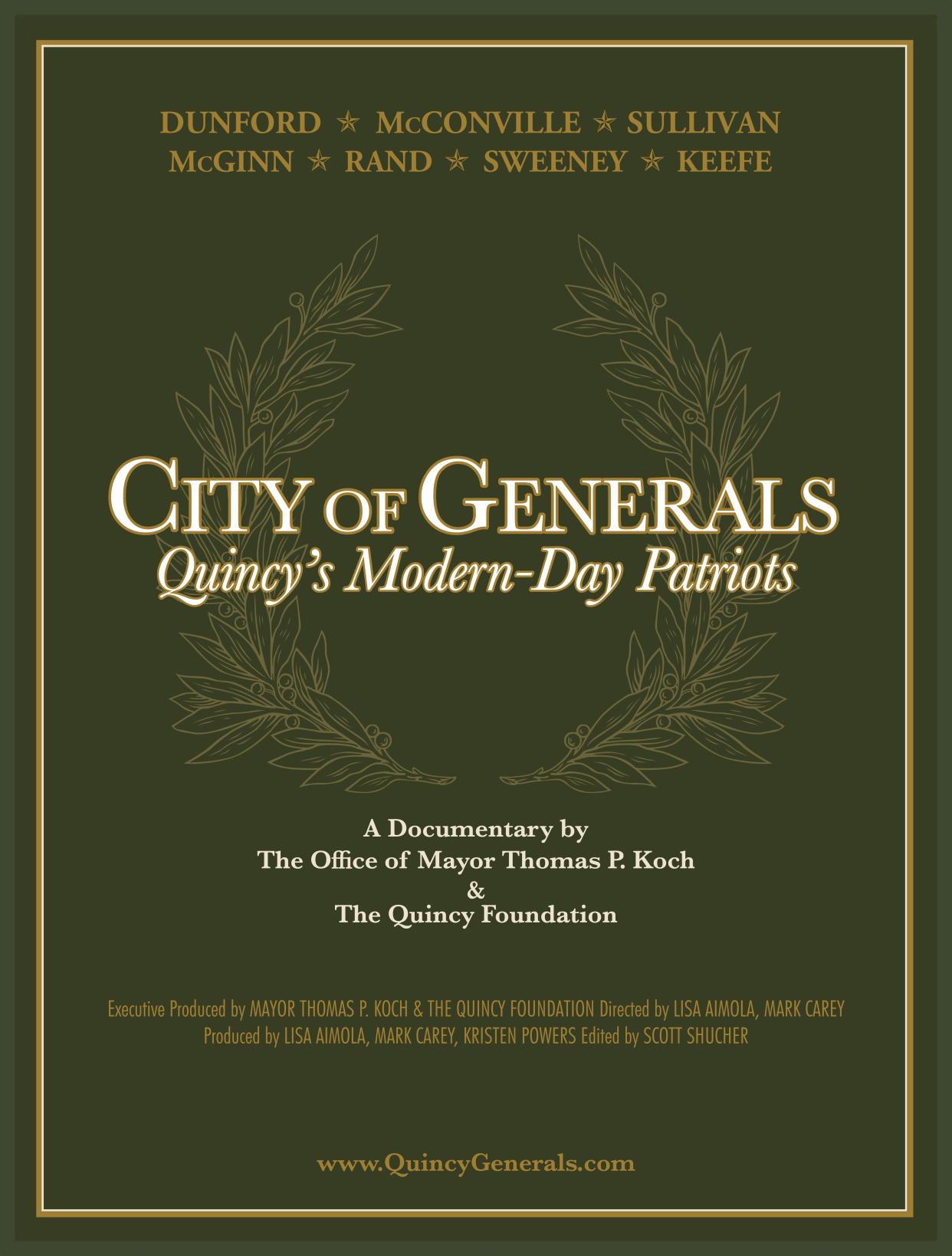 A poster for "City of Generals - Quincy's Modern Day Patriots."