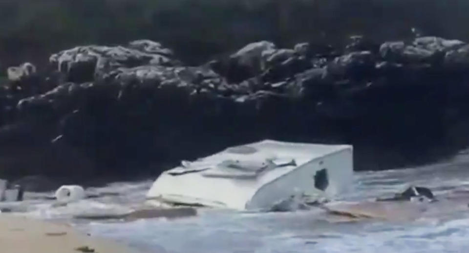 Woman in Ireland dies after caravan blows off cliff in Storm Ali