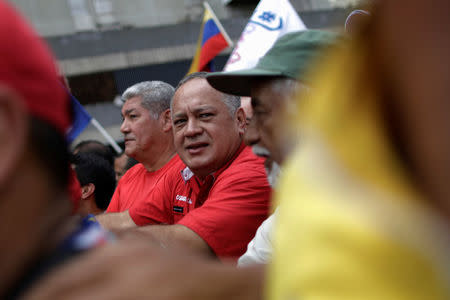 National Constituent Assembly member Diosdado Cabello attends a pro-government march in Caracas, Venezuela, August 7, 2017. REUTERS/Ueslei Marcelino