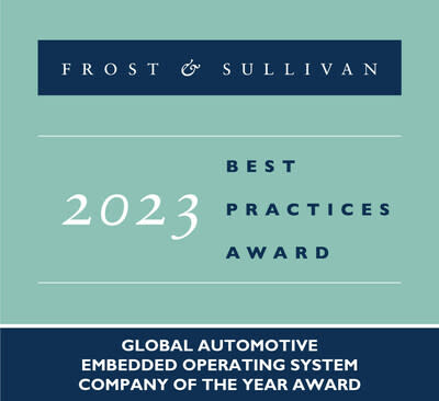 BlackBerry Named Frost & Sullivan Company of the Year in the Global Automotive Embedded OS Industry