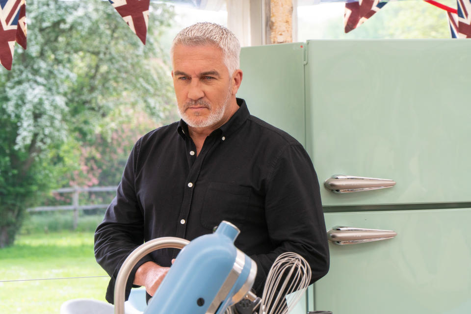 Paul Hollywood in the Bake Off Tent.