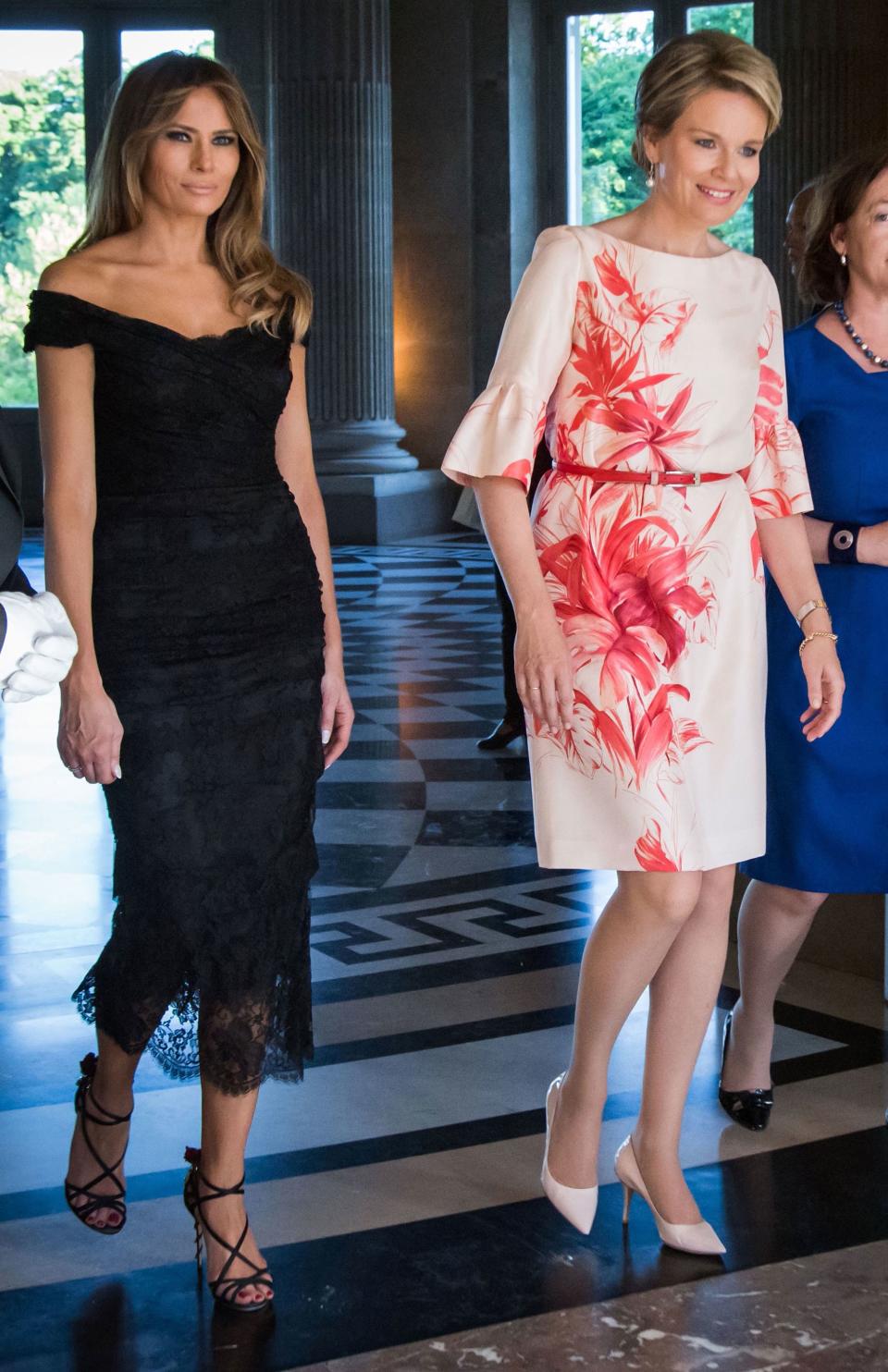 The First Ladies, Melania Trump and Brigitte Macron, brought sophisticated sparkle to the new administration’s first State Dinner.